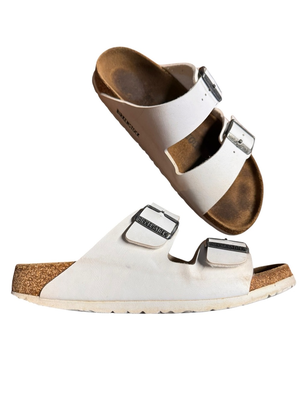 Birkenstock Arizona Birko-Flor White Sandals Size 39 US Womens 8.5 Beach Summer